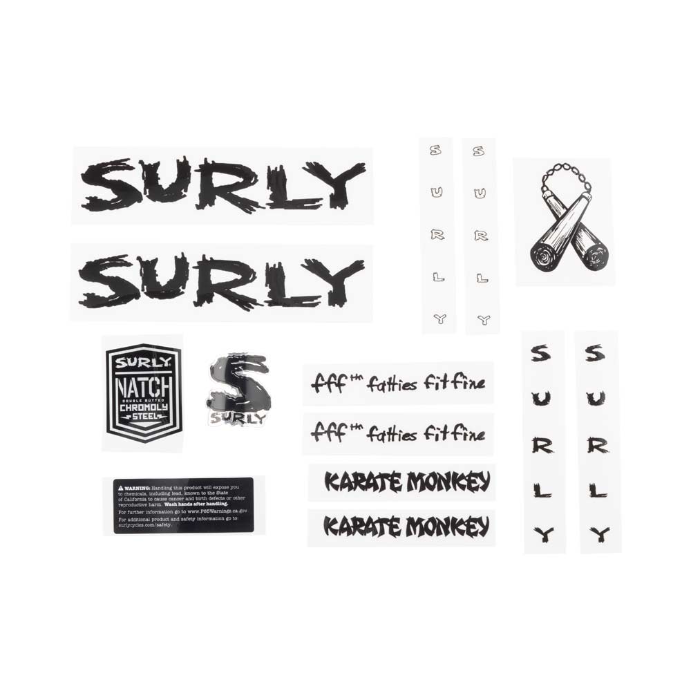 Surly Karate Monkey Decal Set Black