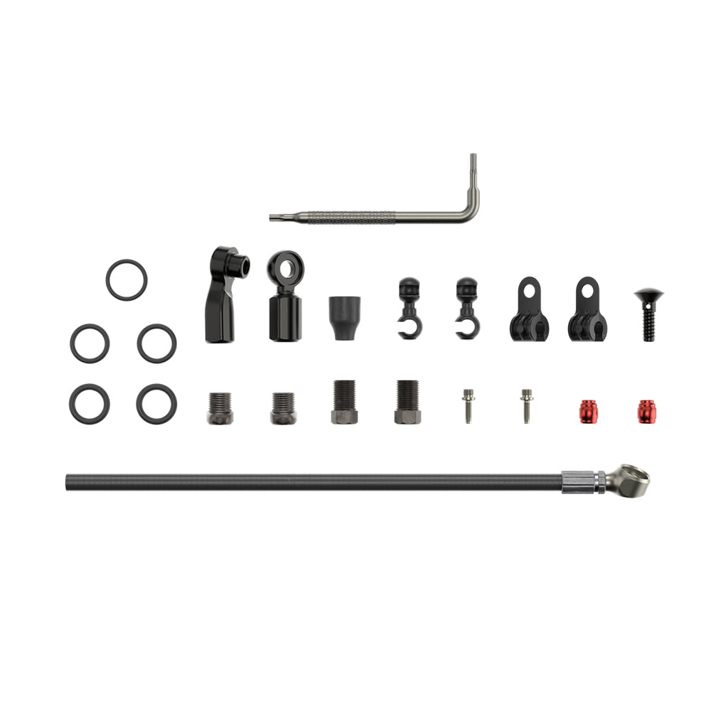 SRAM Disc Brake Hydraulic Hose Kit - Beveled Banjo - 2000mm Black (Includes Banjo, Fittings) - Flat Mount, Red22, Force22, Rival22, Force 1, Force CX1, Apex1 HRD, S700