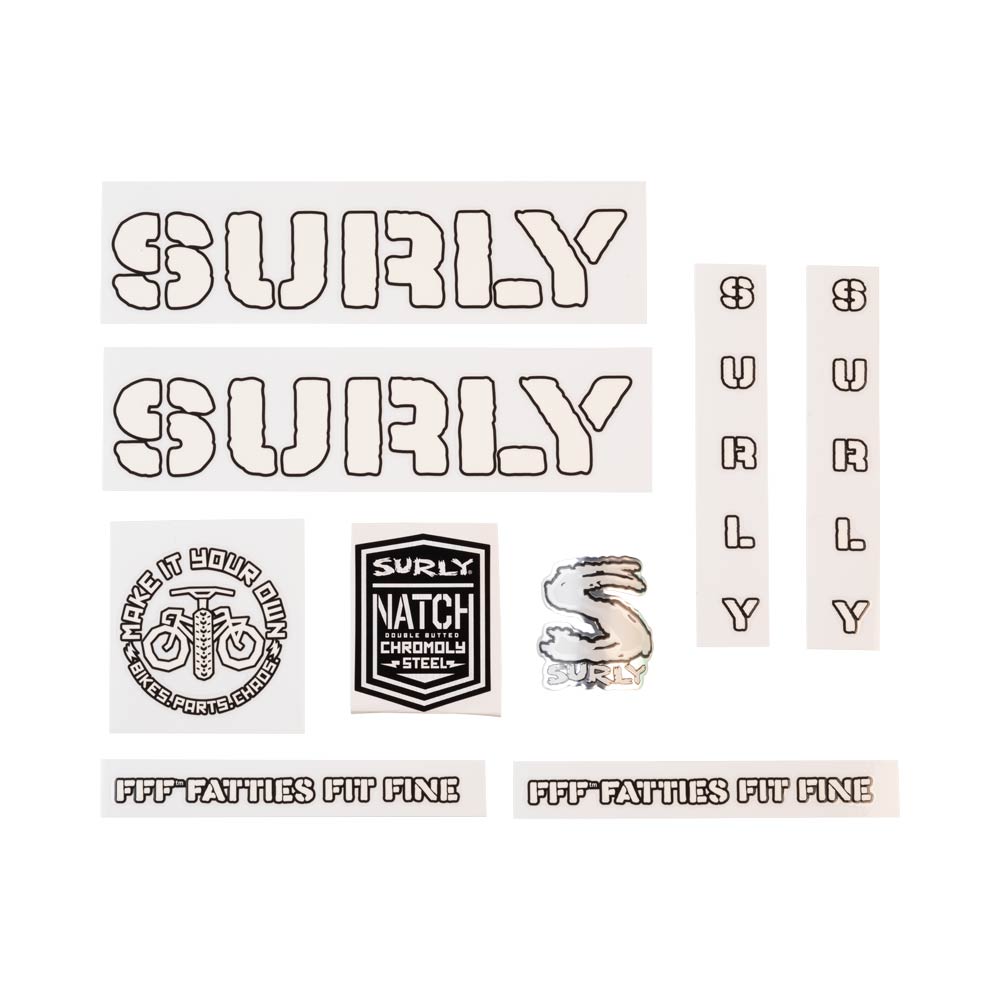 Surly Fork And Conundrum White Decal Set