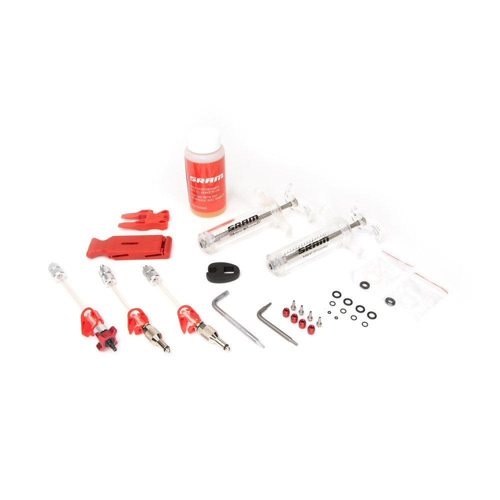 SRAM Pro Brake Bleed Kit (Includes 2 Syringes / Fittings, Bleed Blocks, Torx Tool, Crowfoot, Bleeding Edge Fitting, DOT 5.1hydraulic fluid) - SRAM X0/ XX/ Guide/Level/Code/HydroR/G2