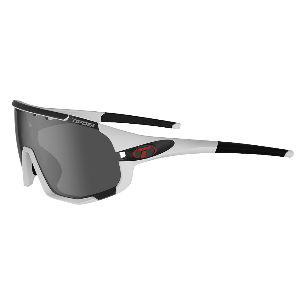 Tifosi Sledge Matte White, Smoke/AC Red/Clear Lens