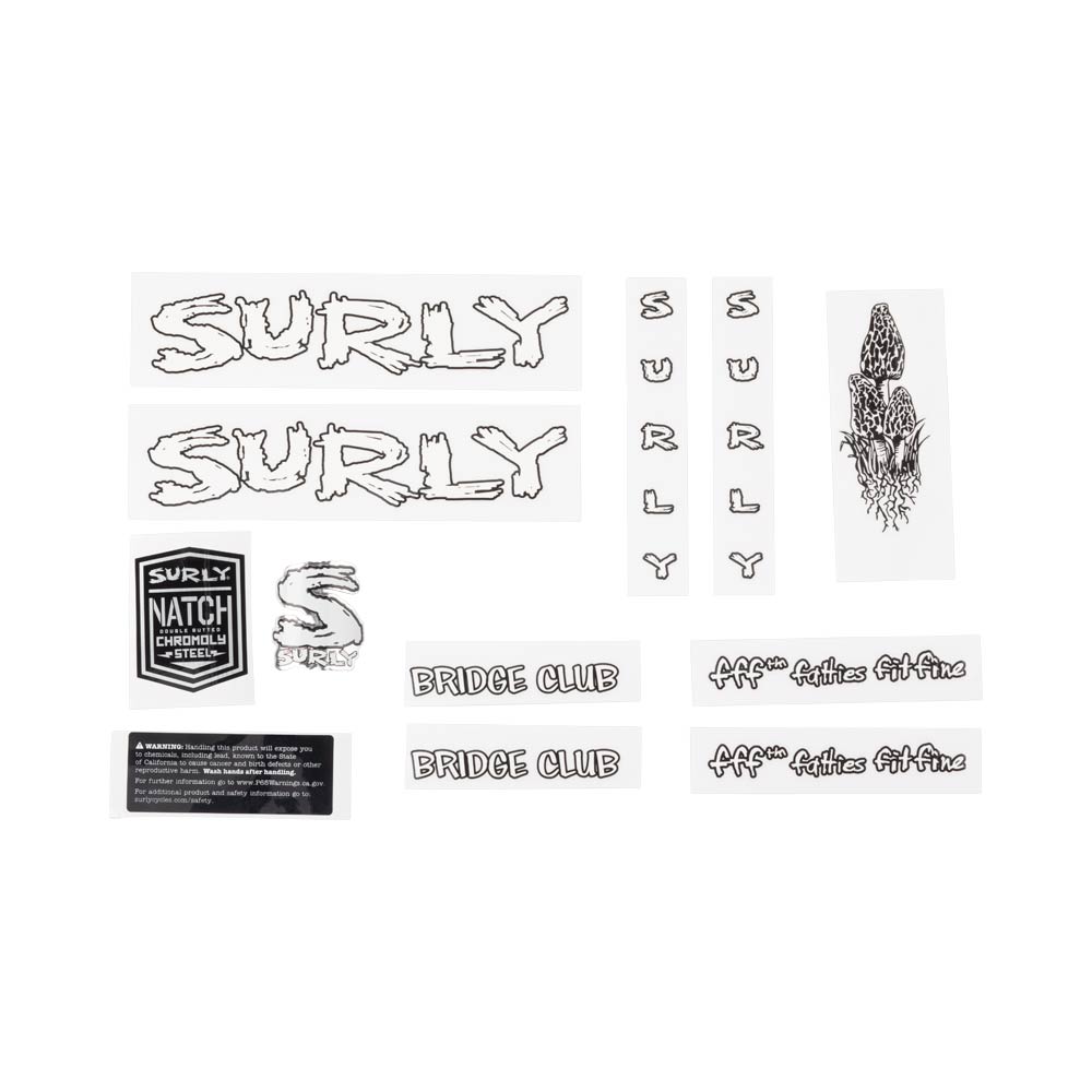 Surly Bridge Club Decal Set White