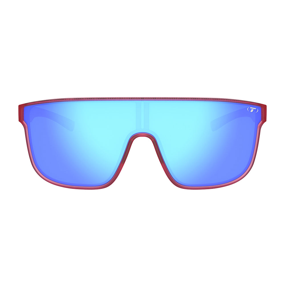 Tifosi Sanctum XL Sunglasses Matte Crystal Pink with Sky Blue Mirror Lens