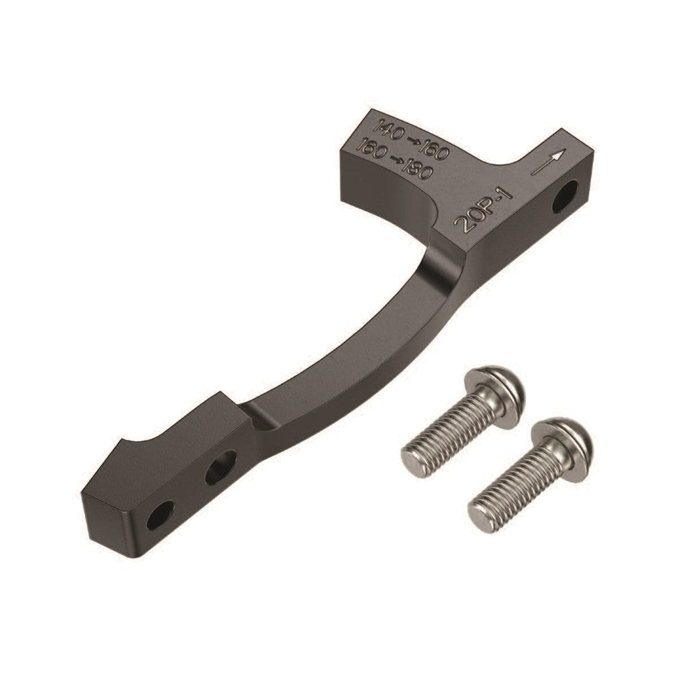 SRAM Post Bracket - 20 P 1 (FOR USE WITH 160MM AND 180MM ROTORS ONLY) (140 to 160 OR 160 to 180), INCLUDES STAINLESS BRACKET MOUNTING BOLTS