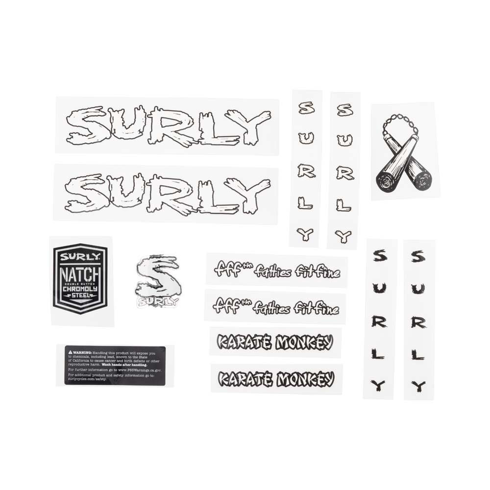 Surly Karate Monkey Decal Set White
