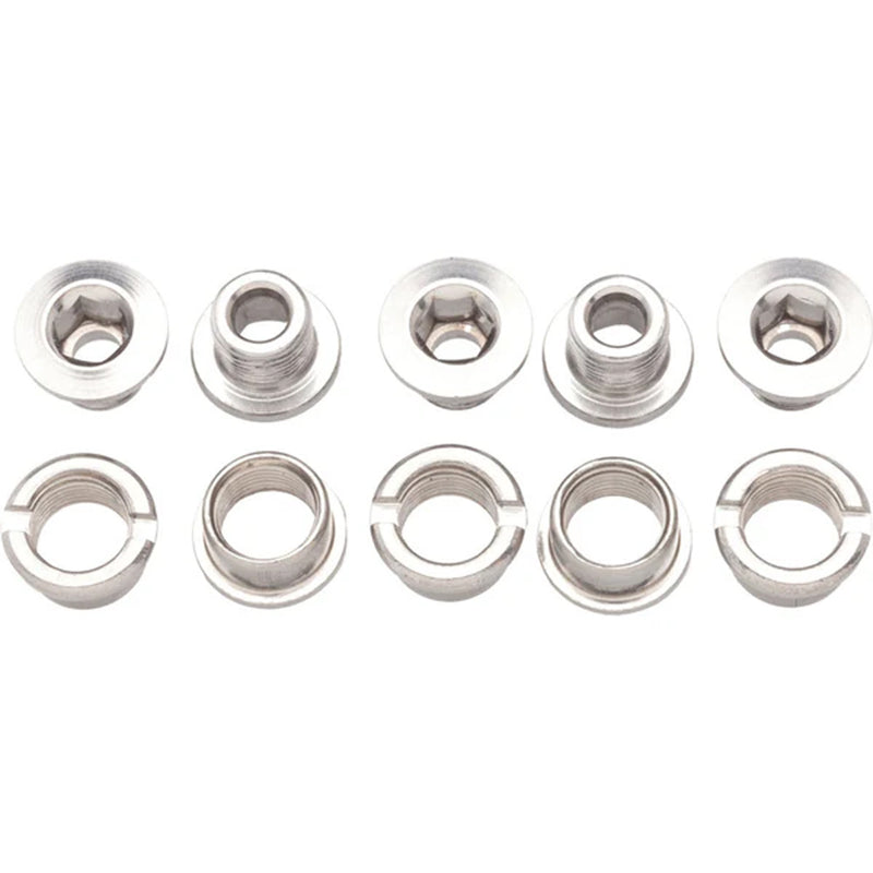 Problem Solvers Chainring Bolts Single Silver Alloy - 5 Pack
