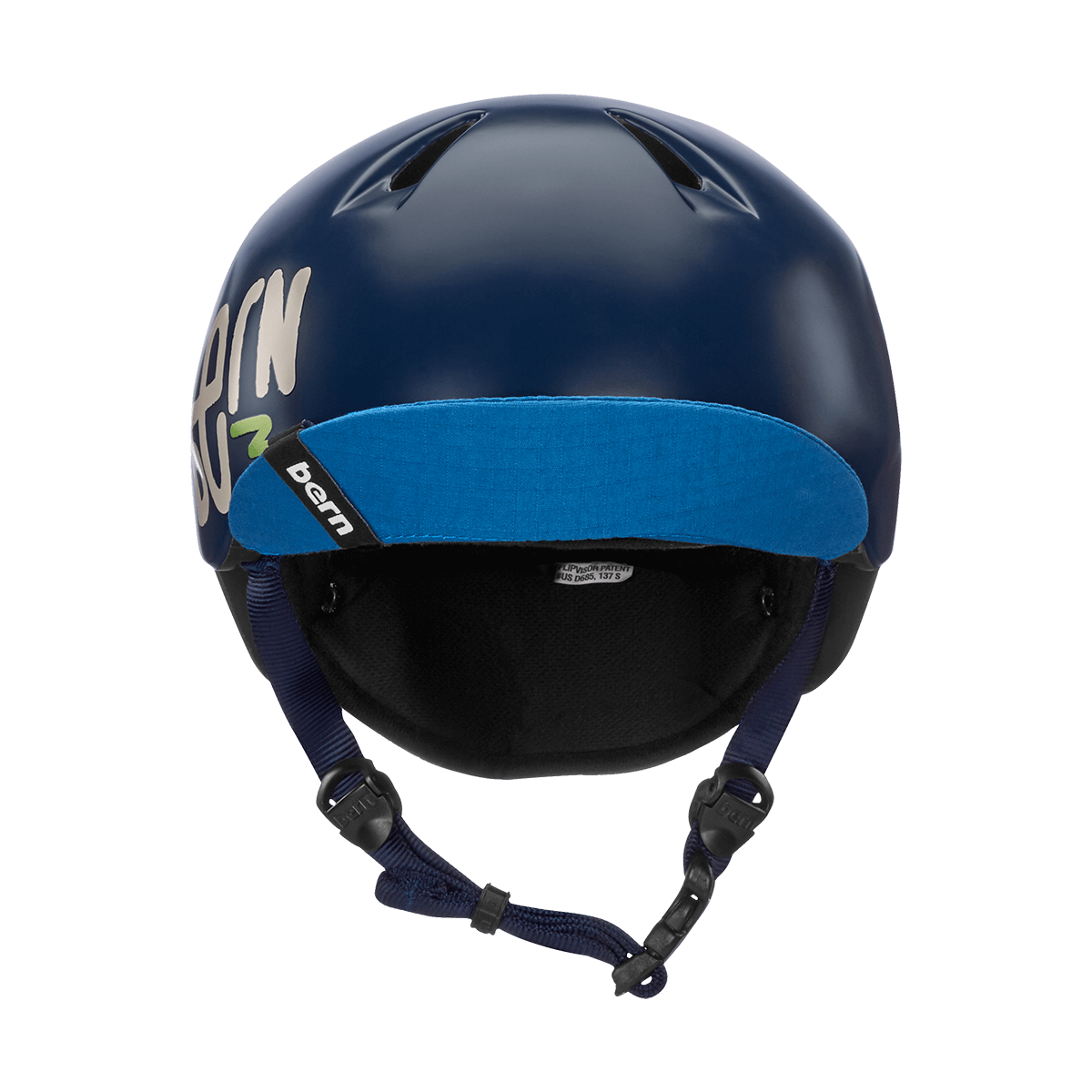 Bern Nino Satin Navy Blue Zig-Zag w/ Flip Visor