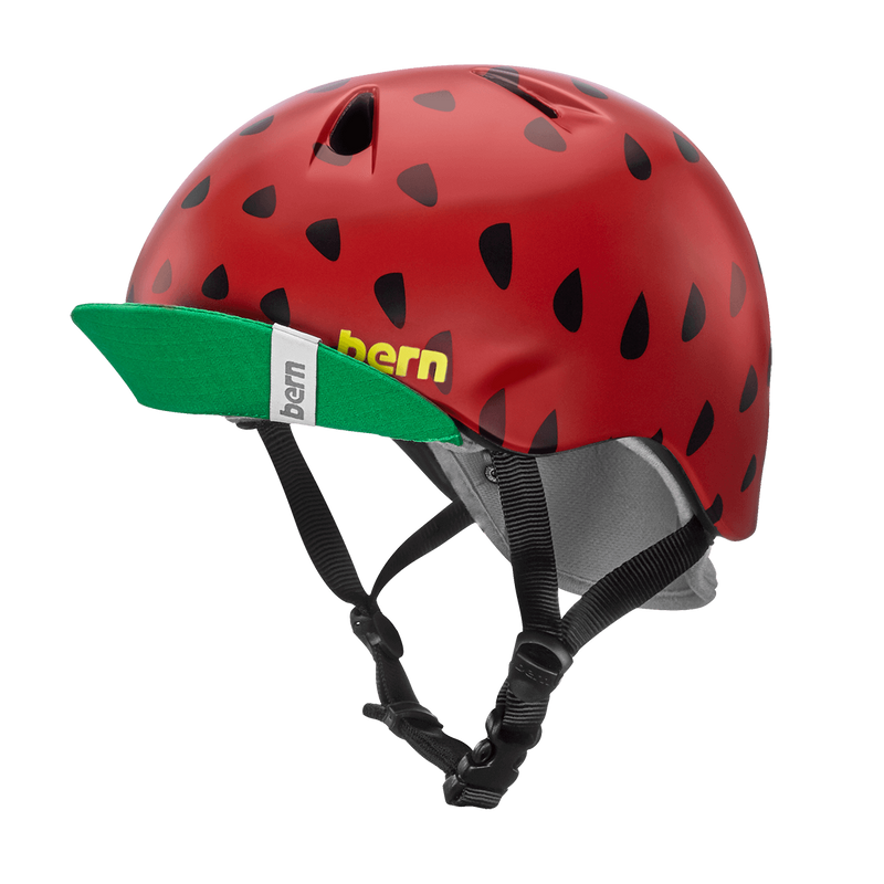 Bern Nina Satin Red Strawberry w/ Flip Visor