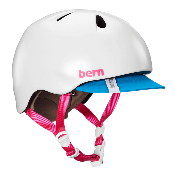 Bern Nina Satin White w/ Flip Visor